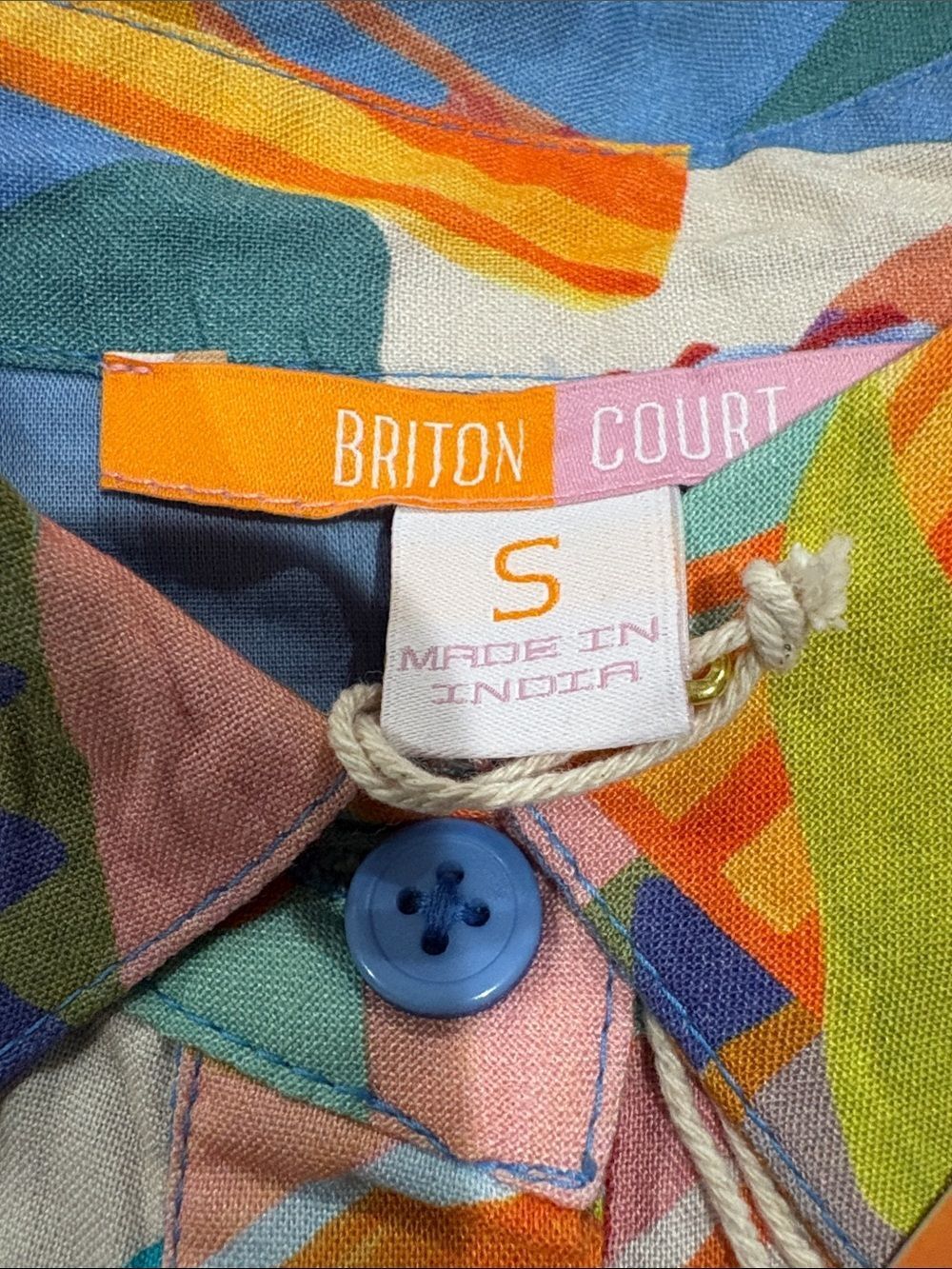 Colorful Abstract Button-Front Tunic Dress - Picture 4 of 4